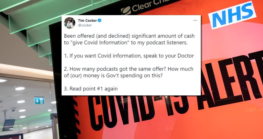 Podcaster Says He Was Offered “Significant” Money by UK Government to Push COVID Info