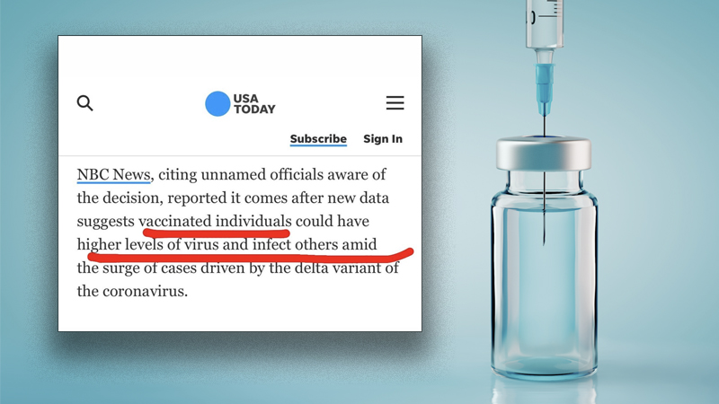 USA Today Deletes NBC News Report Showing COVID Vaccinated Spread Virus