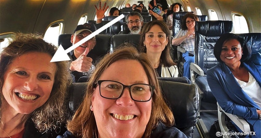 Democrat Who Featured in Infamous ‘Maskless Flight’ Pic Calls For “Universal Mask-Wearing”