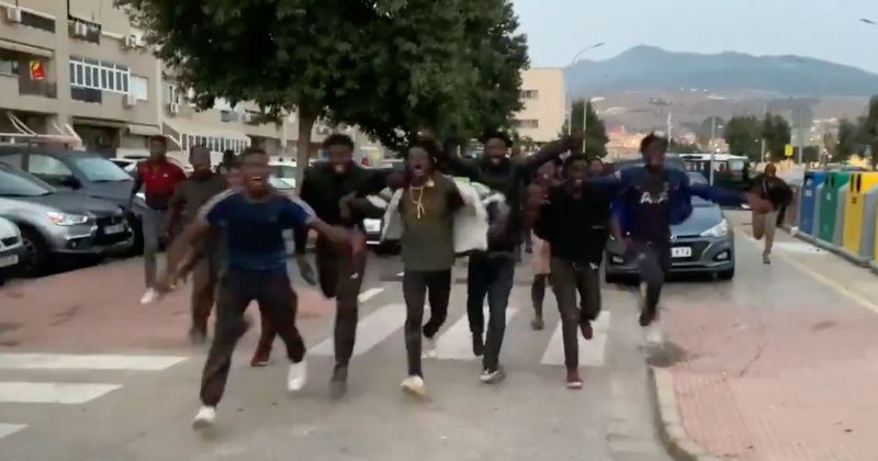 Watch: Hundreds of African Migrants Storm Spanish City