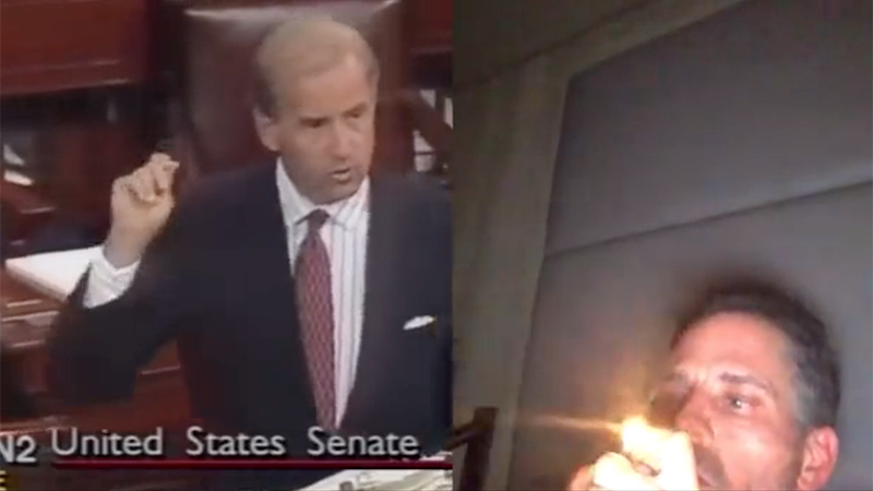 VIRAL VIDEO: Joe Biden Denounces Crack While Hunter Smokes Pipe For Breakfast