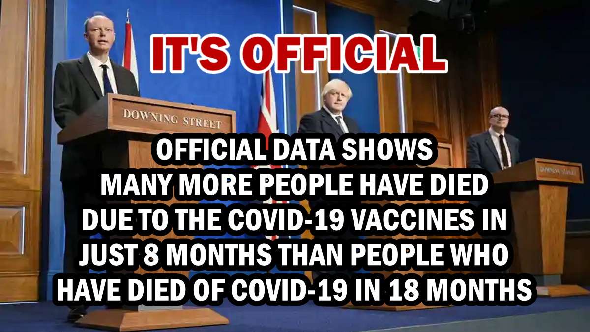 Official Data shows many more people have died due to the Covid-19 Vaccines in 8 months than people who have died of Covid-19 in 18 months – Daily Expose