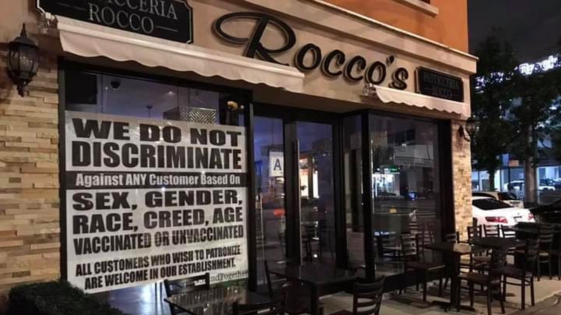 ‘We Do Not Discriminate’: NYC Restaurant Defies Mayor’s Order, Welcomes Both Vaccinated & Unvaccinated