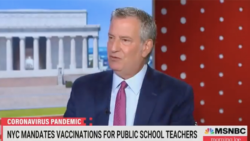 NYC Mayor de Blasio Defends Vaccine Mandates: ‘Human Beings Do Well When They Have Carrot and Stick’