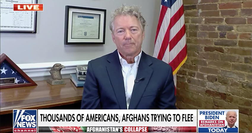 Video: Rand Paul Slams “Terrible” Biden On Afghanistan Debacle; “The Problem Is That We Stayed Too Long”