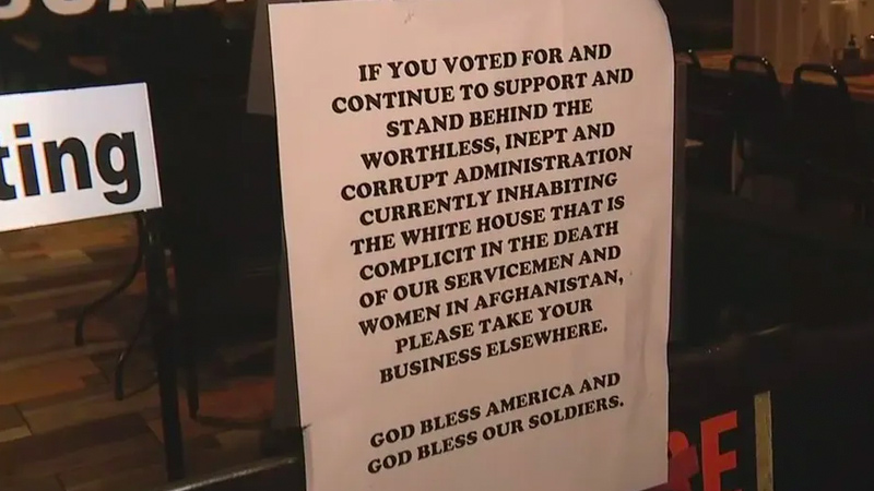 Restaurant Owner Bans Biden Supporters: ‘If You Support…Please Take Business Elsewhere’