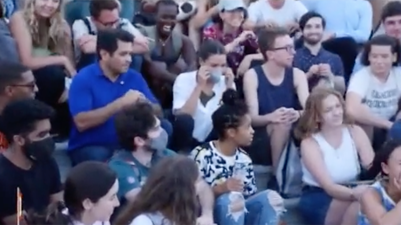 Video: AOC Puts Mask On For Photo Op With Crowd Of Leftists, Then Removes It Again Immediately