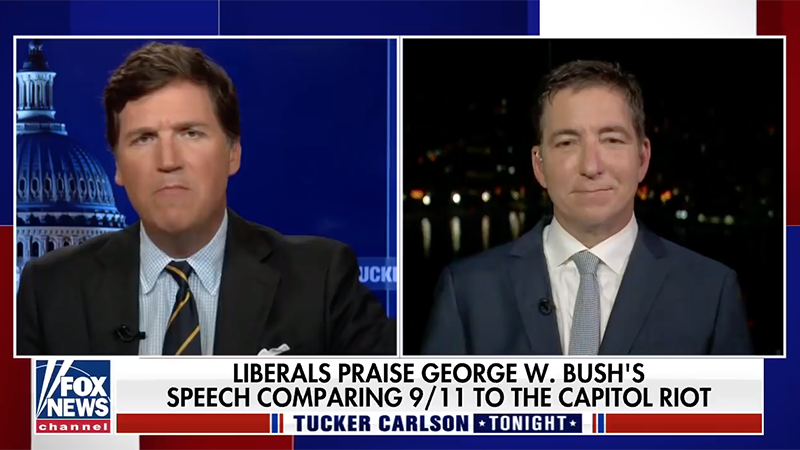 Video: Greenwald & Carlson Document How Bush Is Now The ‘Darling Of Liberals’