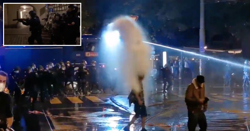 Switzerland: 'Globalist Dictatorship Taking Hold' as Police Unleash Rubber Bullets, Water Cannons on Vax Passport Protesters