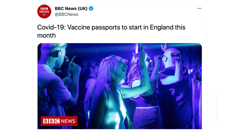 Watchdog Blasts BBC After It Declares “Vaccine Passports To Start This Month” – NewsWars