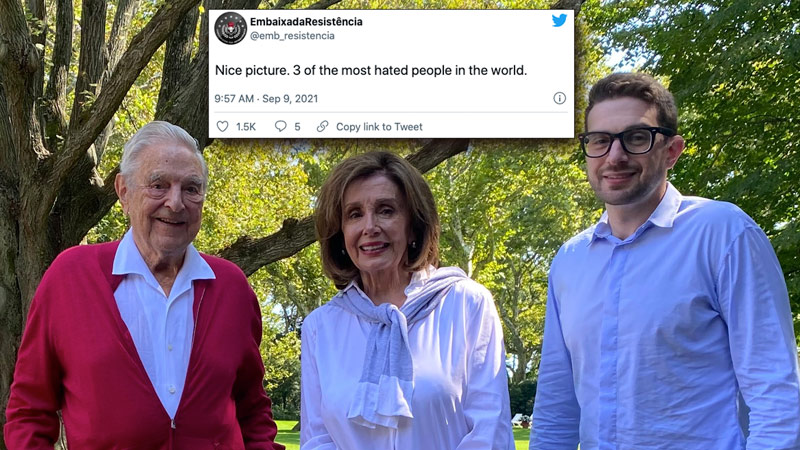 “Devil Incarnate Trio”: Internet Recoils at Photo of George Soros & Son with House Speaker Pelosi