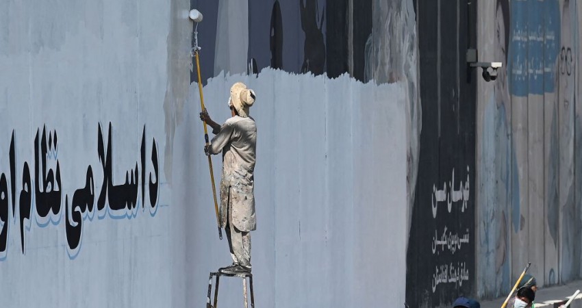 Taliban Paints Over George Floyd Mural in Kabul