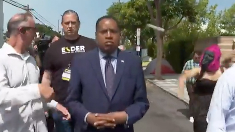 Liberals Throw Egg at CA GOP Gubernatorial Candidate Larry Elder, Punch His Entourage