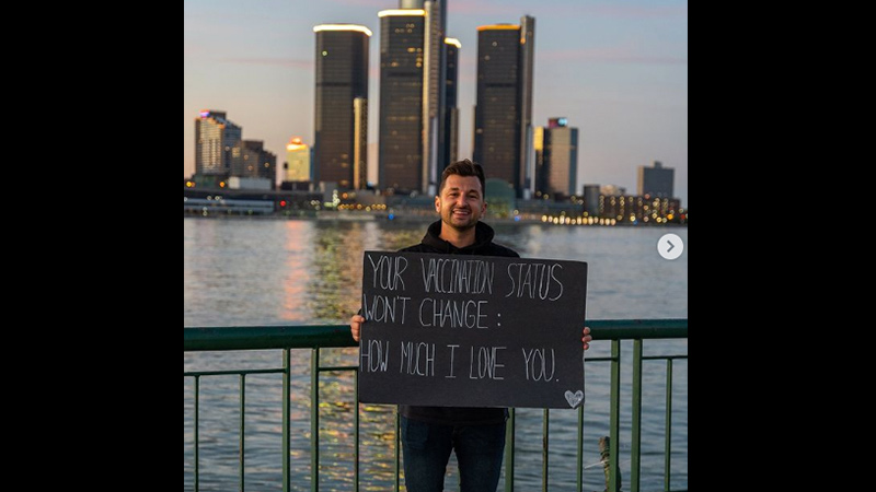 Bitter Liberals Triggered By Positive Sign Reading, “Your Vaccination Status Won’t Change How Much I Love You”