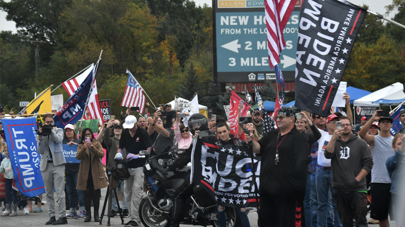 Videos: Joe Biden’s Motorcade Greeted By Hundreds of Trump Supporters In Michigan, Booed During Speech