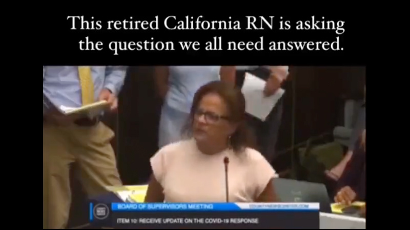 Viral Mic Drop Moment: California Nurse Asks County Board Why Vaccines Necessary If They Don’t Work