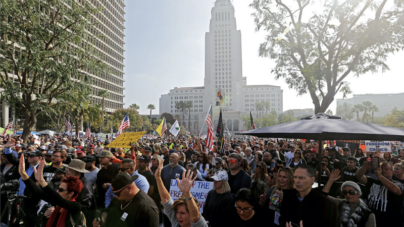 EPIC: Thousands Rally In Los Angeles To Protest Vaccine Mandates