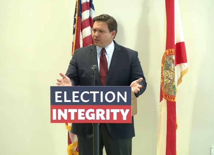 Florida Governor Ron DeSantis Holds Presser and Announces New Law Enforcement Office for Election Integrity - Crowd Breaks Out in 'Let's Go Brandon' (VIDEO)