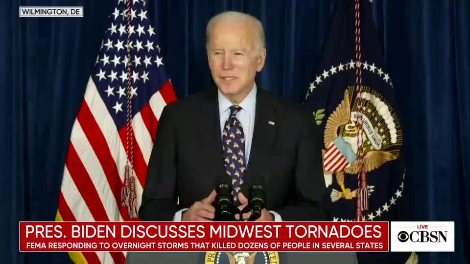 Biden Uses Tornado Tragedy to Push Climate Change Propaganda