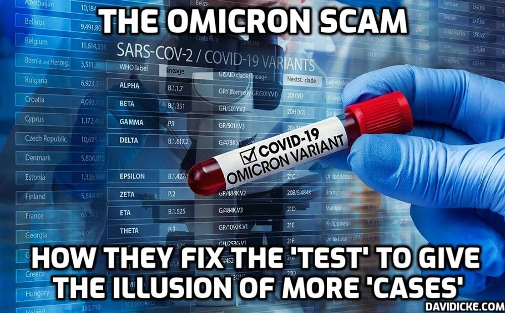 The 'Omicron' testing scam and how it works to give the illusion of more cases - David Icke’s Dot-Connect-The-News show on Ickonic