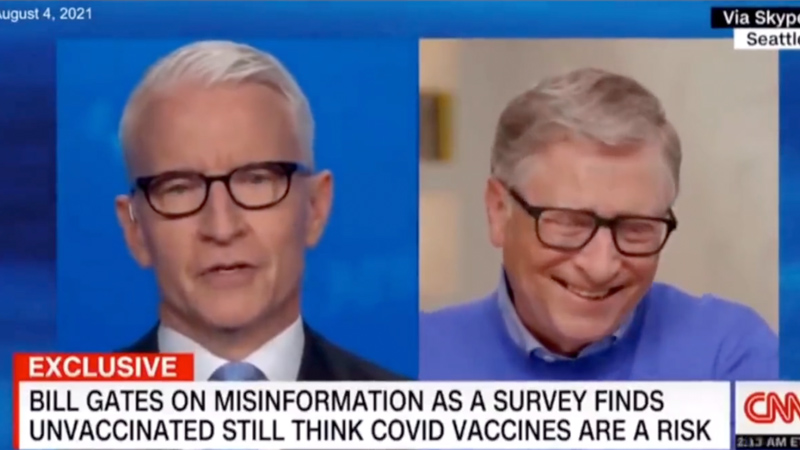 Watch: Bill Gates “Orgasms” As Anderson Cooper Discusses Taking Social Security from Unvaccinated