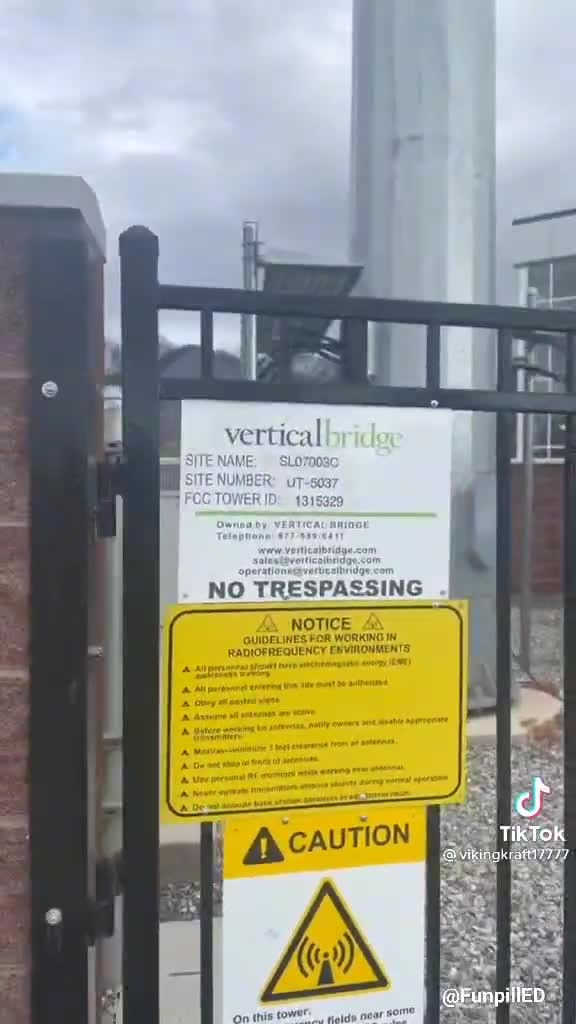 Warning Signs At School Where 5G Tower Is - This Is What Is Causing COVID