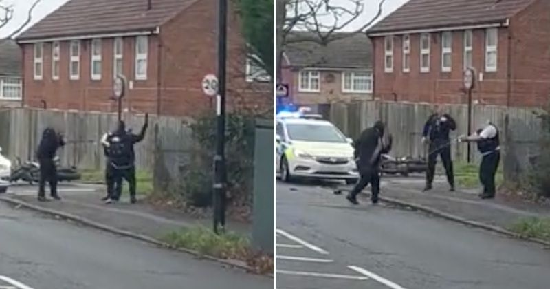 Watch: Masked Suspect Attacks London Police With Machete