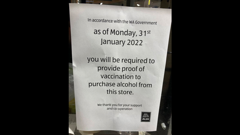 Proof of Vaccination Required to Purchase Alcohol at Grocery Store