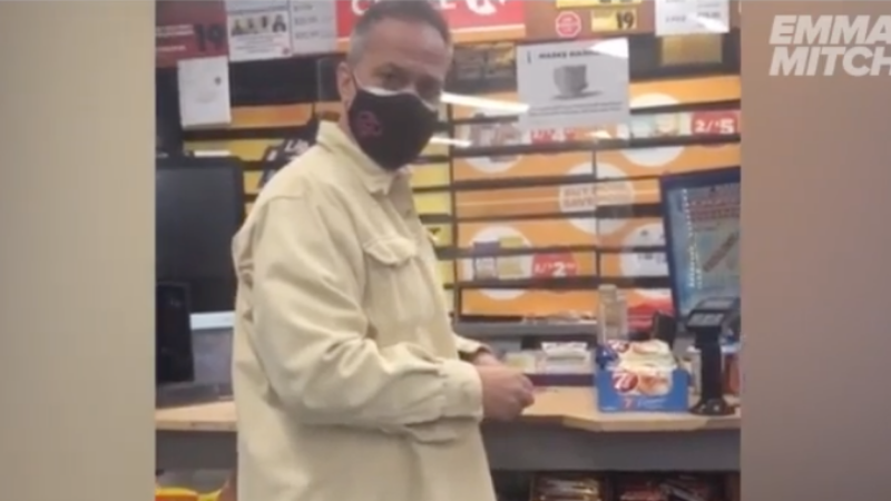 Watch: Double-Masked Man Freaks Out On Woman For Not Wearing A Mask