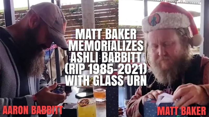 Matt Baker Honors Ashli Babbitt’s Memory With Glass Urn Given To Aaron Babbitt