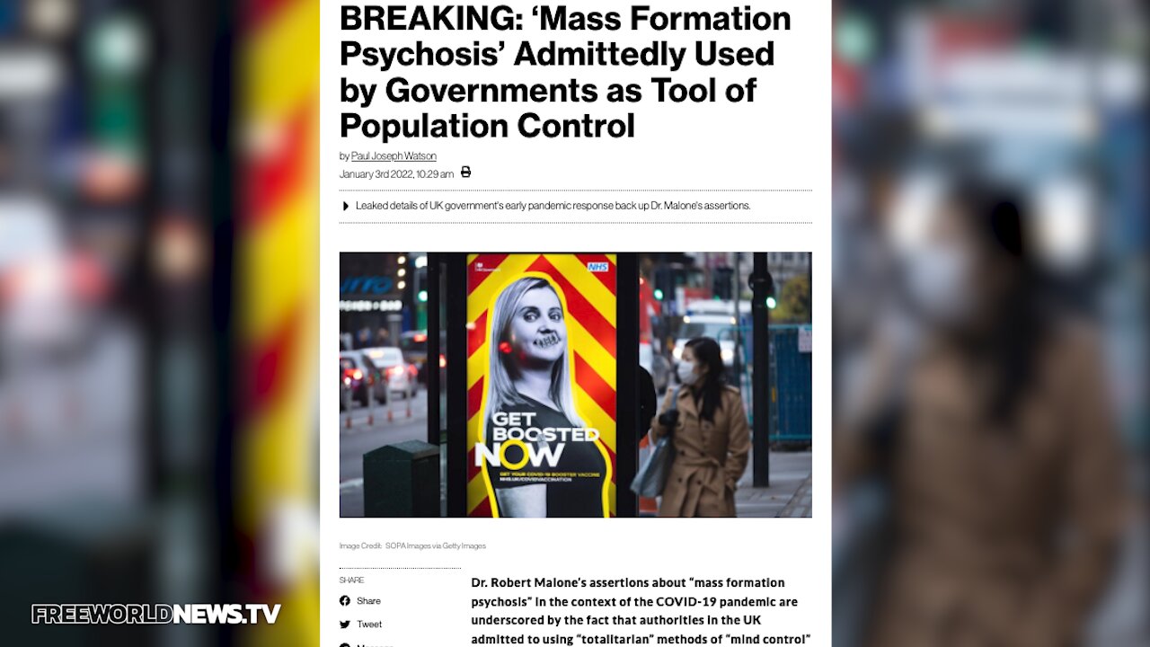 BREAKING: ‘Mass Formation Psychosis’ Admittedly Used by Governments as Tool of Population Control