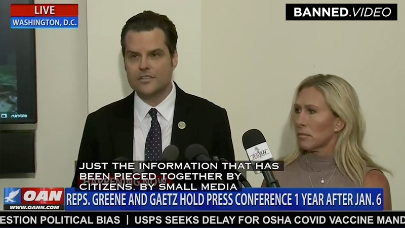 Republican Reps Greene and Gaetz Show Evidence of Federal Involvement In The Jan 6th Protest
