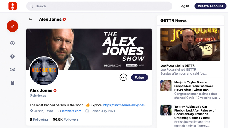 Alex Jones, Infowars Join GETTR As Big Tech Launches Scorched-Earth Censorship