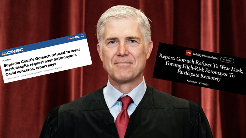 Corporate Media Attacks Justice Gorsuch For Not Wearing Mask