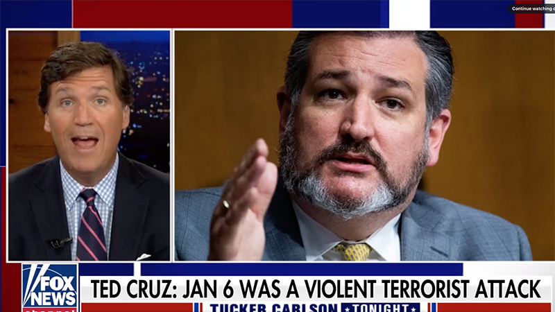 Tucker Carlson slams Ted Cruz for branding Capitol riot a ‘violent terrorist attack’