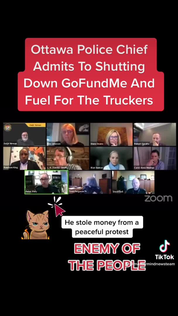 Ottawa Police Chief Admits To Shutting Down GoFundMe And Fuel For The #freedomconvoy