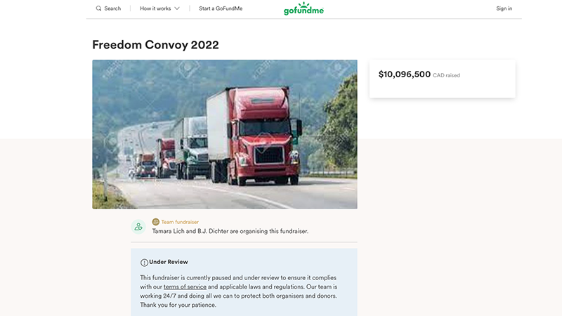GoFundMe FREEZES Canadian ‘Freedom Convoy’ Campaign