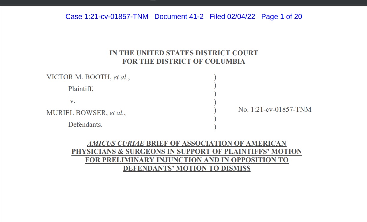 AAPS Files an Amicus Brief in Support of Parental Rights on Minor Consent Law for COVID Vaccination - AAPS | Association of American Physicians and Surgeons