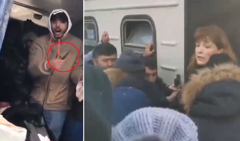 Våldskaoset när tredje världen-män tränger sig före ukrainska kvinnor och barn | Fria Tider