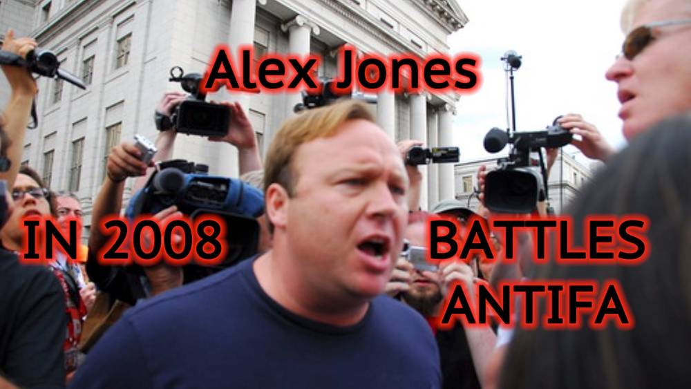 Alex Jones Battles Antifa - IN 2008!