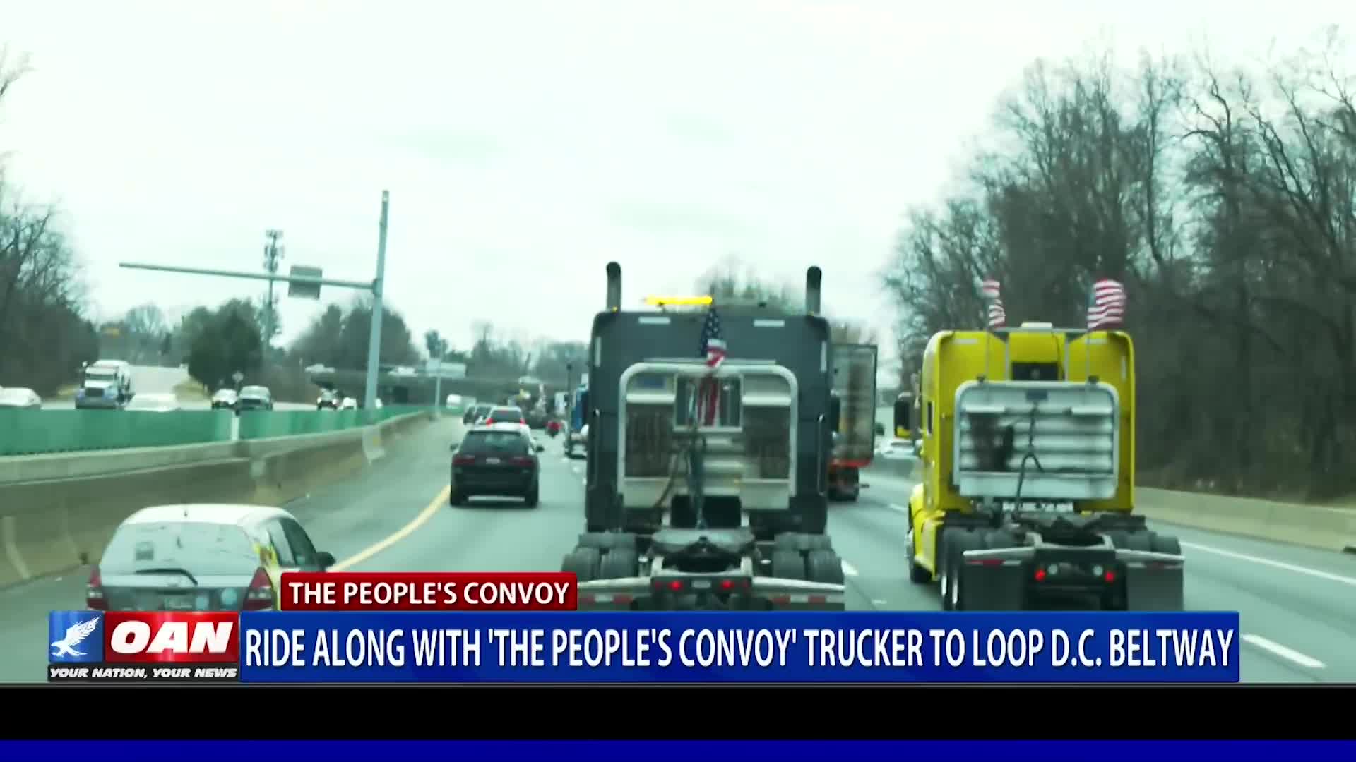 Ride along with The People's Convoy trucker to loop D.C. Beltway