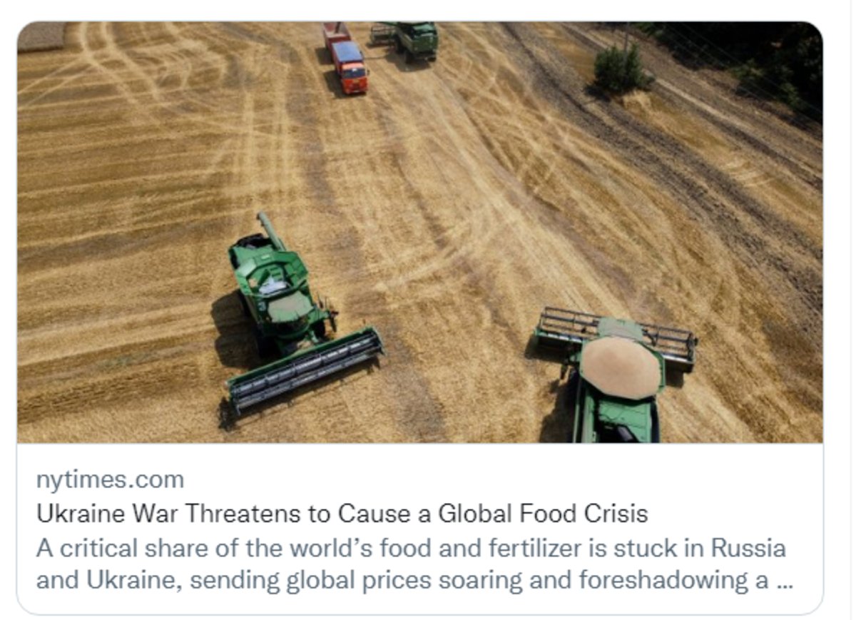 A Global Food Crisis Looms as the US Sanctions the World - Mish Talk - Global Economic Trend Analysis