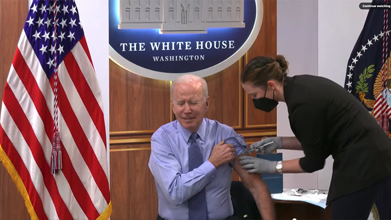 Video: Biden Bumbles Around Fake White House Set, Admits “Not Sure Why” As He Gets ANOTHER COVID Shot