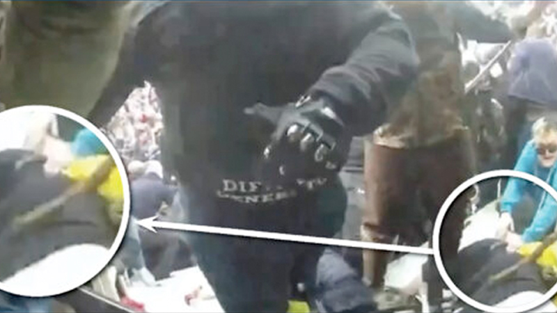 New Jan. 6 Footage Shows DC Police Officer Bashing Unconscious Trump Supporter Who Died At Capitol