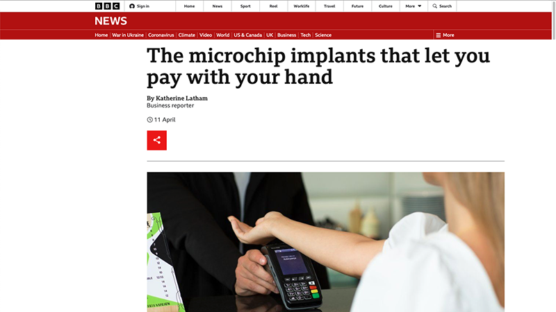 BBC Lauds Implantable Microchip “Wallet”