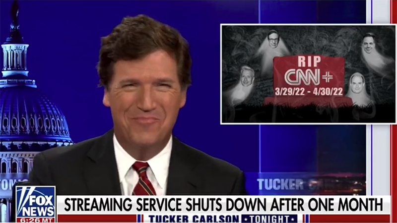 Video: Tucker Carlson Celebrates The Hilarious Death Of CNN+