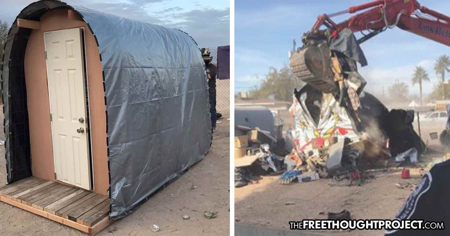 Charity Builds Dozens of Tiny Homes for Homeless on PRIVATE PROPERTY, Cops & Gov't Destroy All Of It