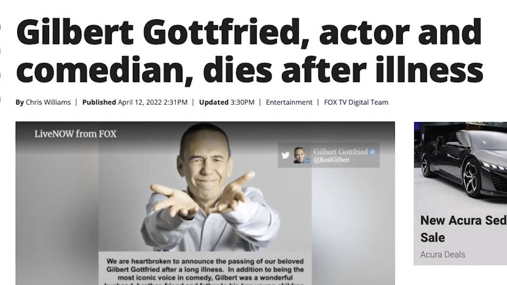 Comedian Gilbert Gottfried Dies Five Months After Revealing Being Fully Vaxxed And Boosted