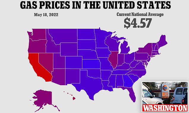 Gas stations in Washington reprogram pumps to prepare for $10-a-gallon fuel | Daily Mail Online