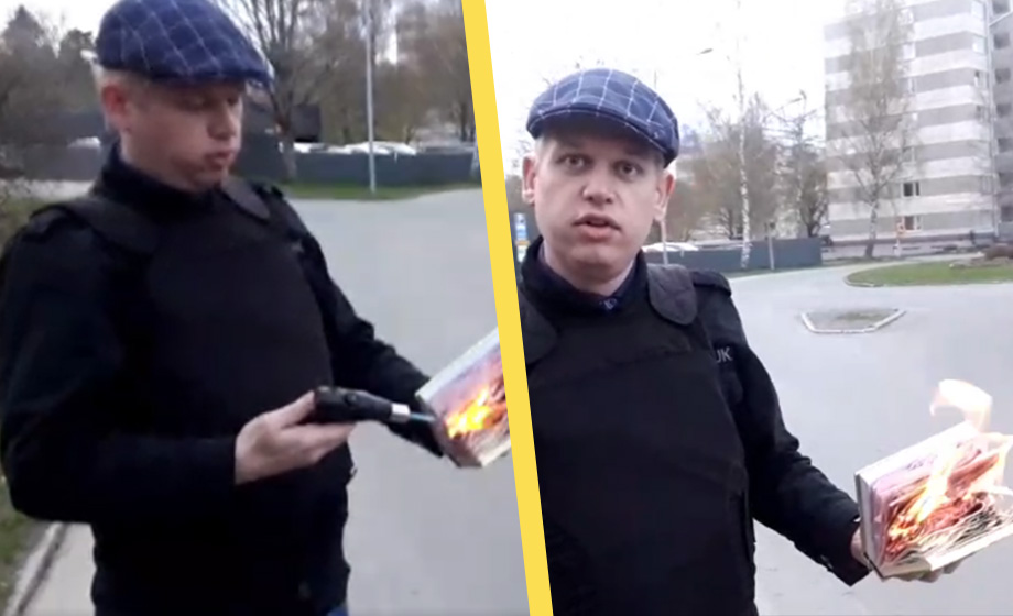 Paludan brände koraner utanför moskéer » Samnytt